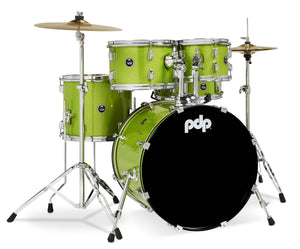 PDP PDCE2015KTEL Center Stage Electric Green Sparkle Drum Set Drum Set