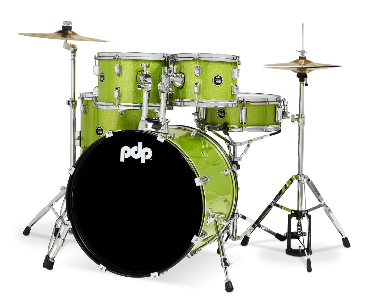 PDP PDCE2015KTEL Center Stage Electric Green Sparkle Drum Set Drum Set