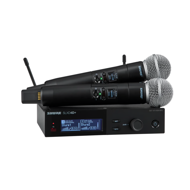 Shure SLXD24DPLUS/58-G57-U SLXD24D+/58-G57 SLXD Plus Dual HH Dig System with two SM58 Tx Freq G57