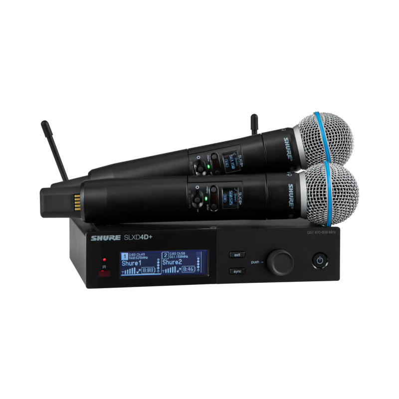 Shure SLXD24DPLUS/B58-G57-U SLXD24D+/B58-G57 SLXD Plus Dual HH Dig System with two Beta58A Tx Freq G57