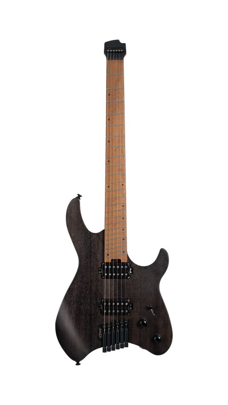 Cort Guitars SPACEG6MSSGTK-U Cort Space 6GTR Multi-Scale Electric Guitar w/Gig-bag - Semi Gloss Trans Black