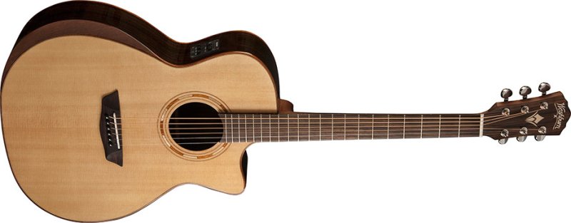 Washburn WCG20SCE-O-U G20SCE Comfort 20 Series Grand Auditorium Cutaway Acoustic Eletric Guitar - Natural