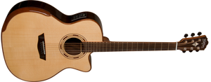 Washburn WCG25SCE-O-U G25SCE Comfort Deluxe 25 Series Grand Auditorium Cutaway Acoustic Electic Guitar - Natural