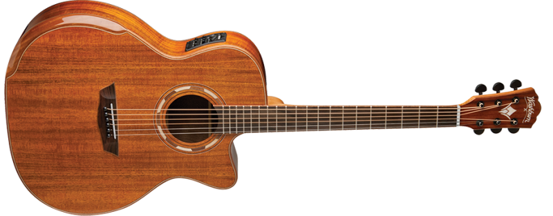 Washburn WCG55CE-O-U G55CE Comfort Deluxe 55 Series Grand Auditorium Cutaway Acoustic Electric Guitar - Koa