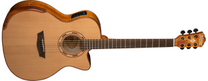 Washburn WCG66SCE-O-U G66SCE Comfort Deluxe 66 Auditorium Cutaway Acoustic Electic Guitar - Spalted Maple