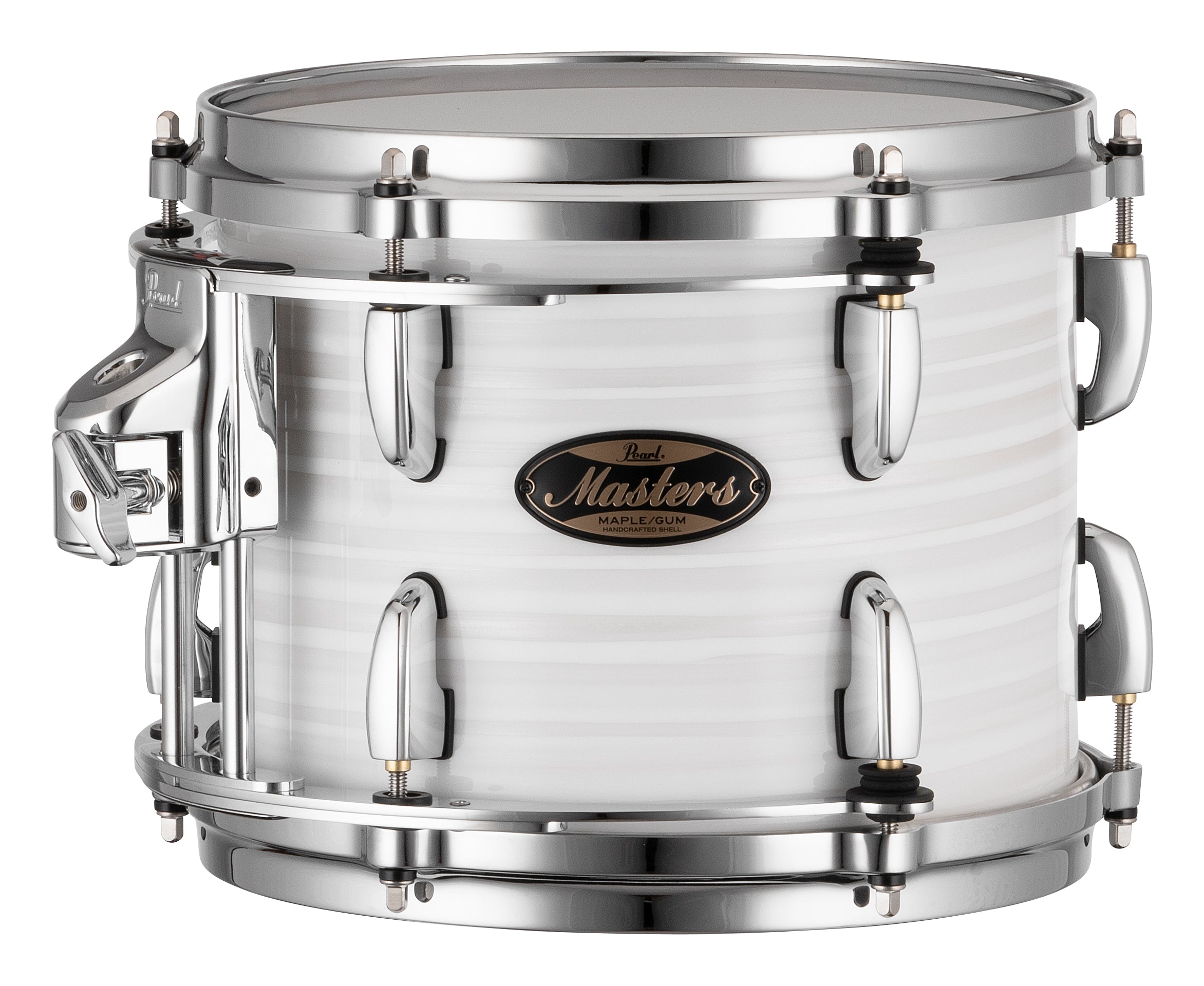 Pearl Masters Maple/Gum 10"x8" Tom - R2 Air Tom Suspension System w/GyroLock-L Bracket  WHITE ICE SWIRL MMGC1008TL/C854