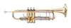 STAGG Bb trumpet, ML-bore, leadpipe in gold brass, with soft case LV-TR5205