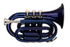 STAGG Bb pocket trumpet, ML-bore, brass body, blue WS-TR246S