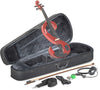 STAGG 4/4 electric violin set with S-shaped metallic red electric violin, soft case and headphones EVN 4/4 MRD