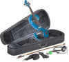 STAGG 4/4 electric violin set with S-shaped metallic blue electric violin, soft case and headphones EVN 4/4 MBL