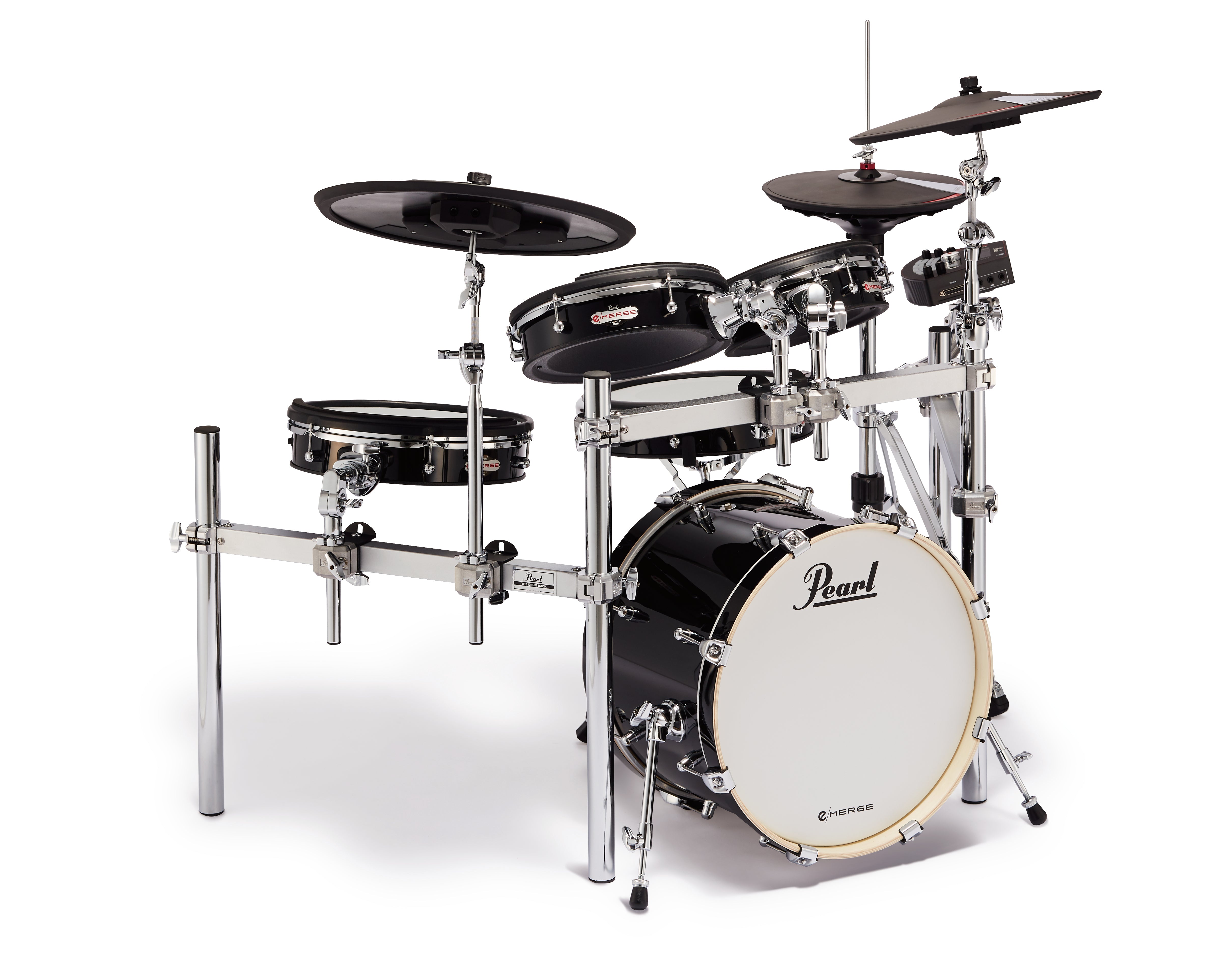 Pearl e/MERGE e/HYBRID Electronic Drum Set Powered by KORG JET BLACK EM53HB
