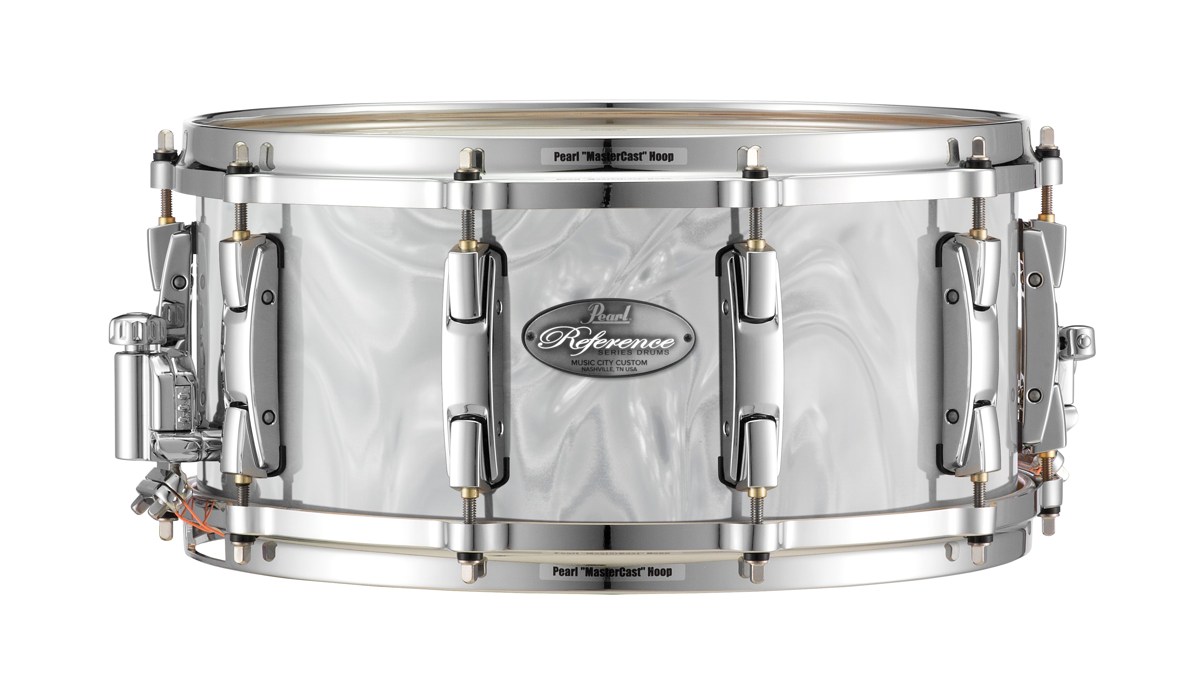 Pearl Music City Custom 13"x6.5" Reference Series Snare WHITE SATIN MOIRE RF1365S/C722