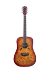 Washburn DFBDA Deep Forest Burl Dreadnought Acoustic Guitar. Amber Fade DFBDA-U