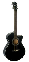 Washburn EA12 Festival Series Mini Jumbo Cutaway Acoustic Electric Guitar. Black EA12B-A-U