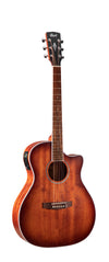 Cort GAMEDXMOP Grand Regal Acoustic Electric Cutaway Guitar. Open Pore Mahogany