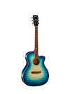 Cort GAQFCBB Grand Regal Acoustic Electric Cutaway Guitar. Coral Blue Burst