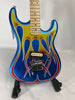 Kramer Baretta Electric Guitar - Blue Sparkle with Flames with EVH D-Tuna... Open Box Demo