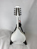 Stagg White Accoustic-Electric Bluegrass Mandolin with Nato Top