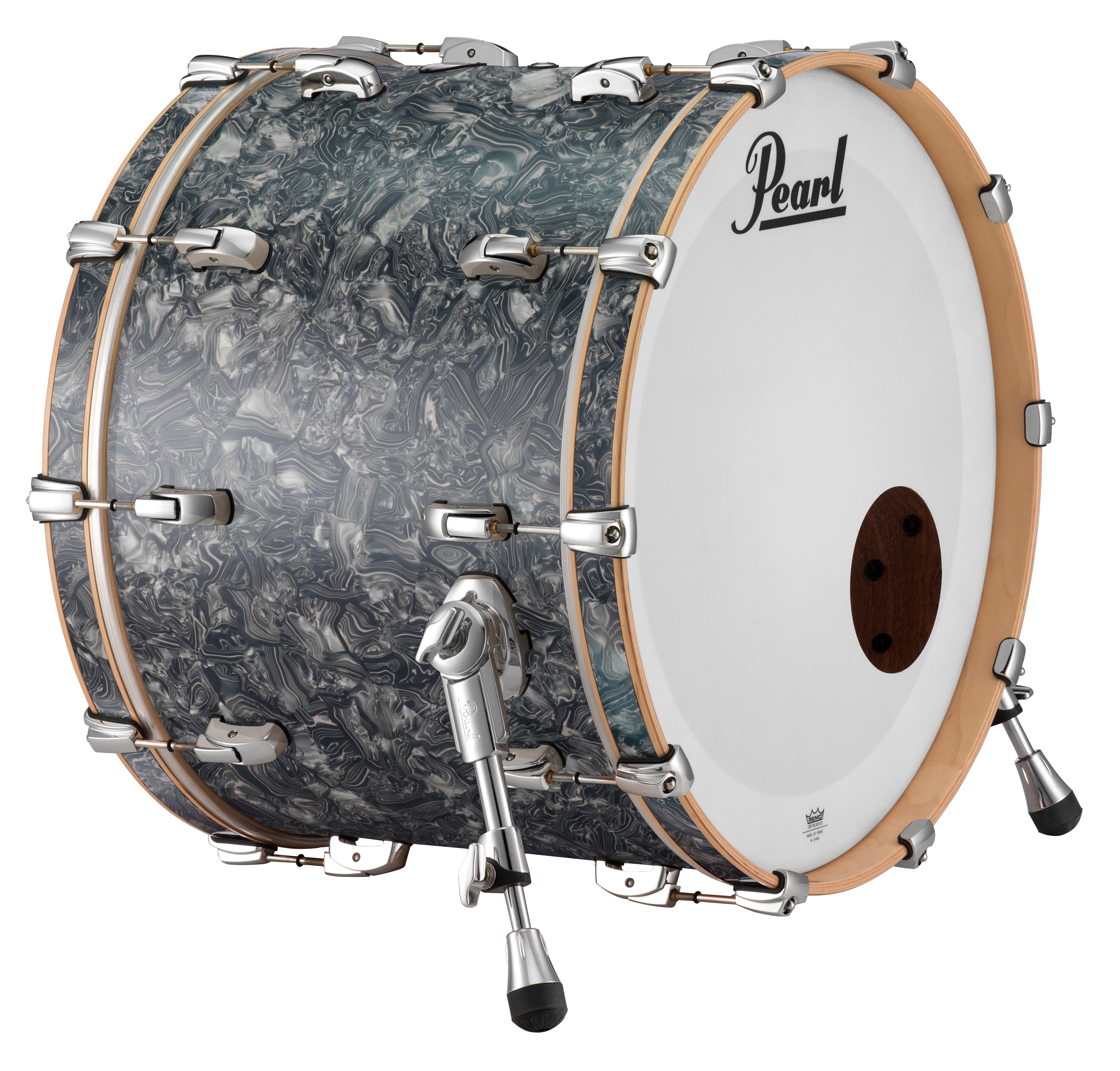 Pearl Music City Custom Reference Pure 24"x14" Bass Drum PEWTER ABALONE RFP2414BX/C417