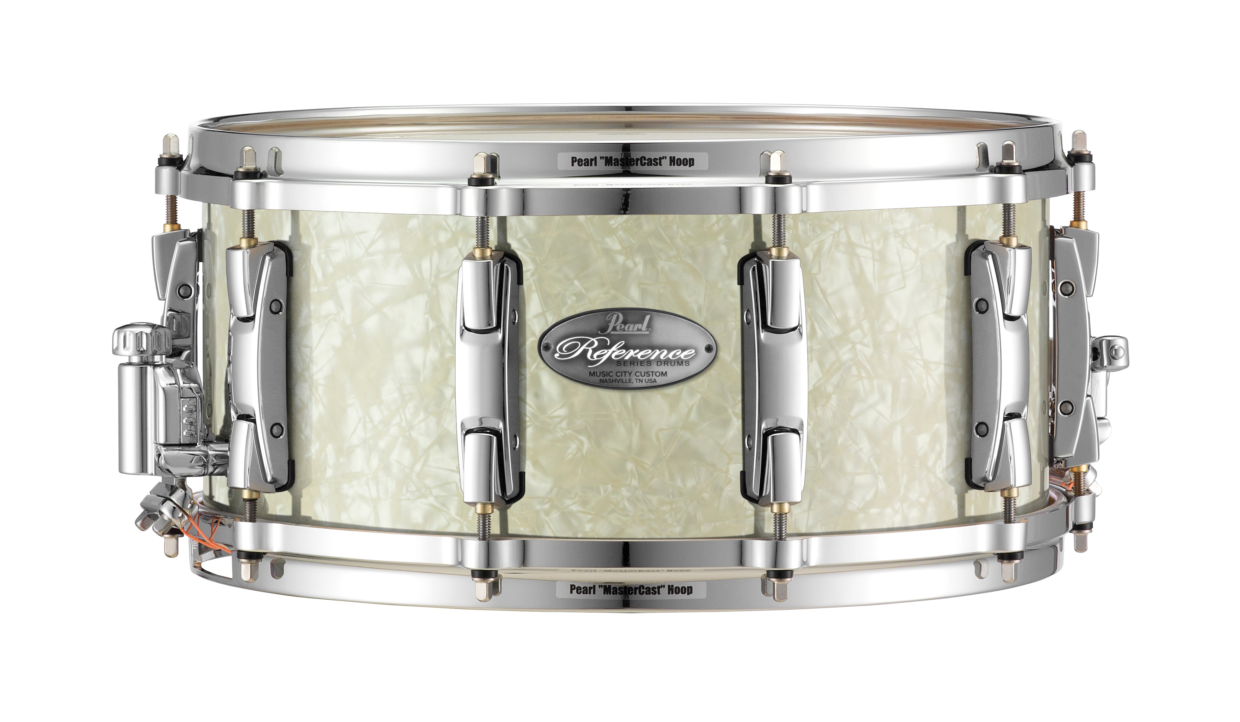 Pearl Music City Custom 13"x6.5" Reference Series Snare NICOTINE WHITE MARINE PEARL RF1365S/C405
