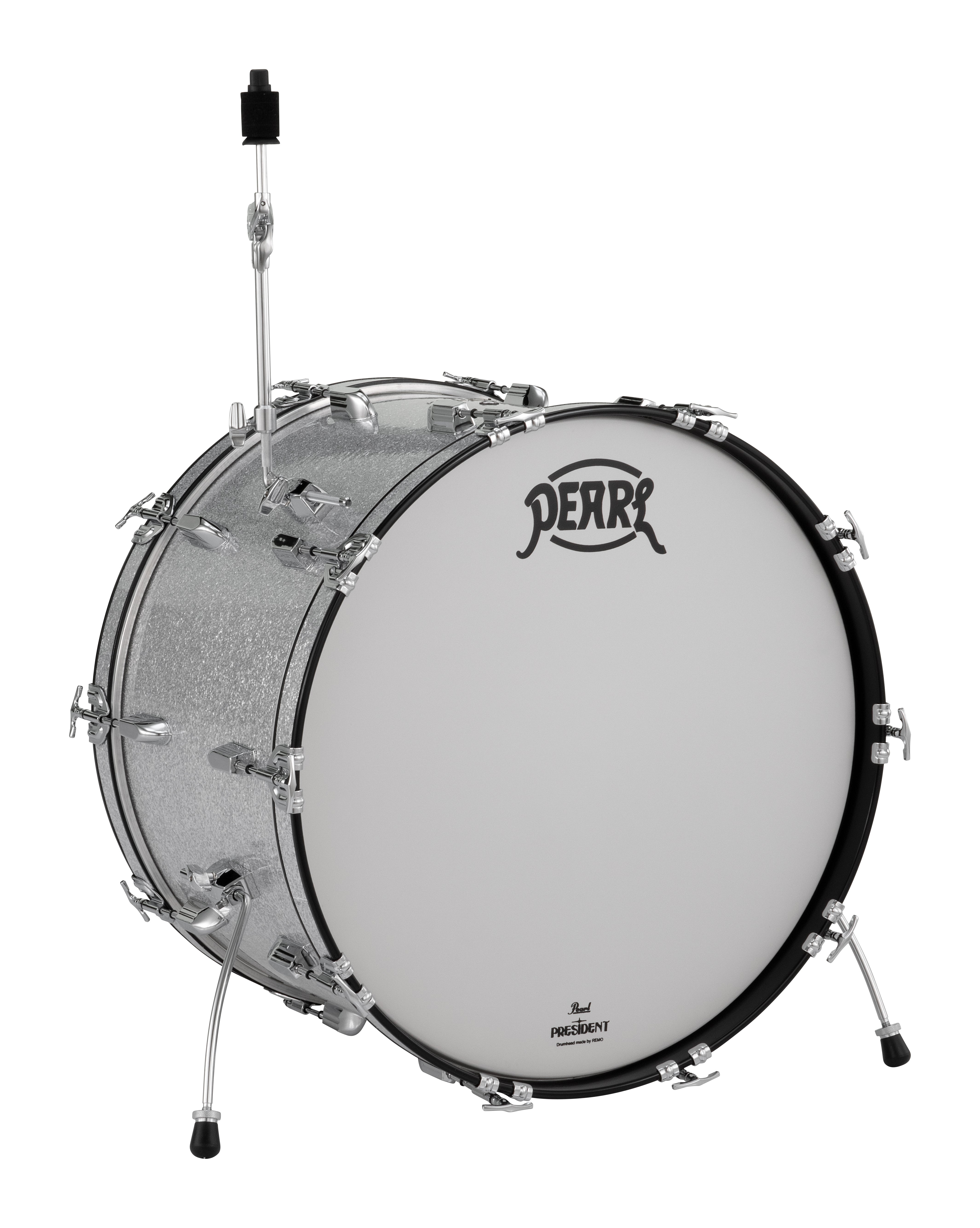 Pearl PRESIDENT SERIES DELUXE 24X14 BASS DRUM, #450 SILVER SPARKLE SILVER SPARKLE PSD2414BCX/C450