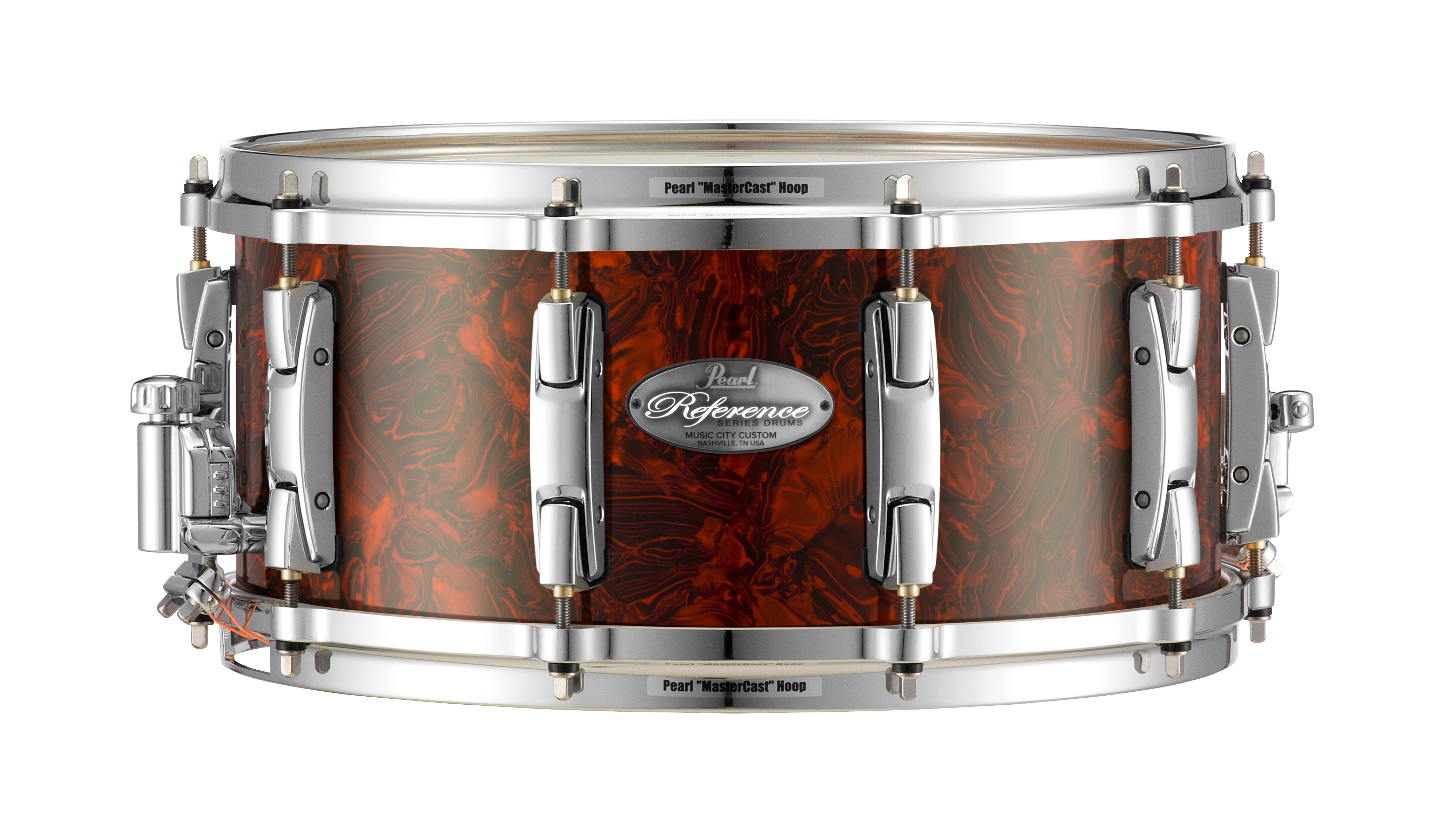 Pearl Music City Custom 13"x6.5" Reference Series Snare BURNT ORANGE ABALONE RF1365S/C419