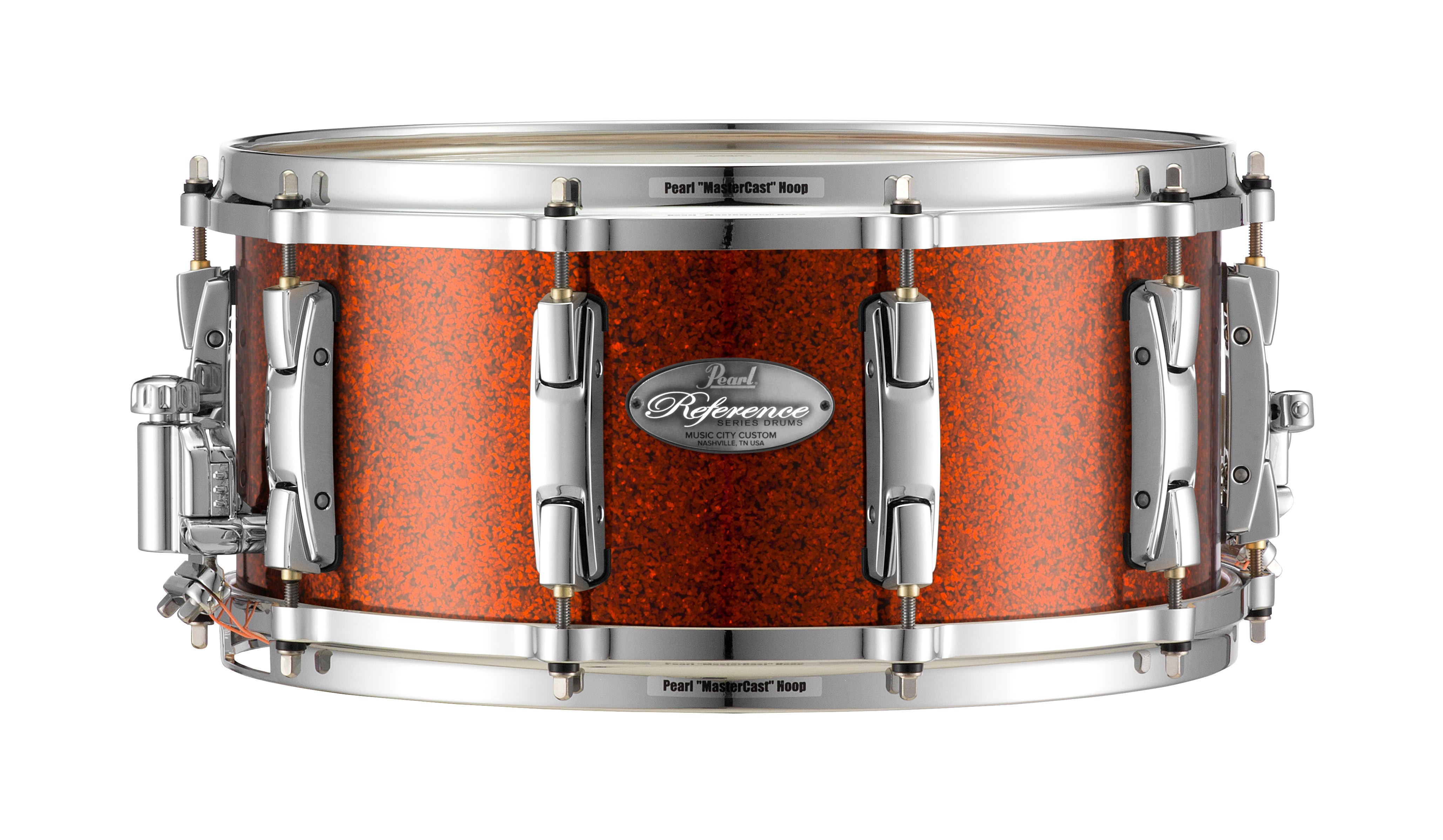 Pearl Music City Custom 13"x6.5" Reference Series Snare BURNT ORANGE GLASS RF1365S/C447
